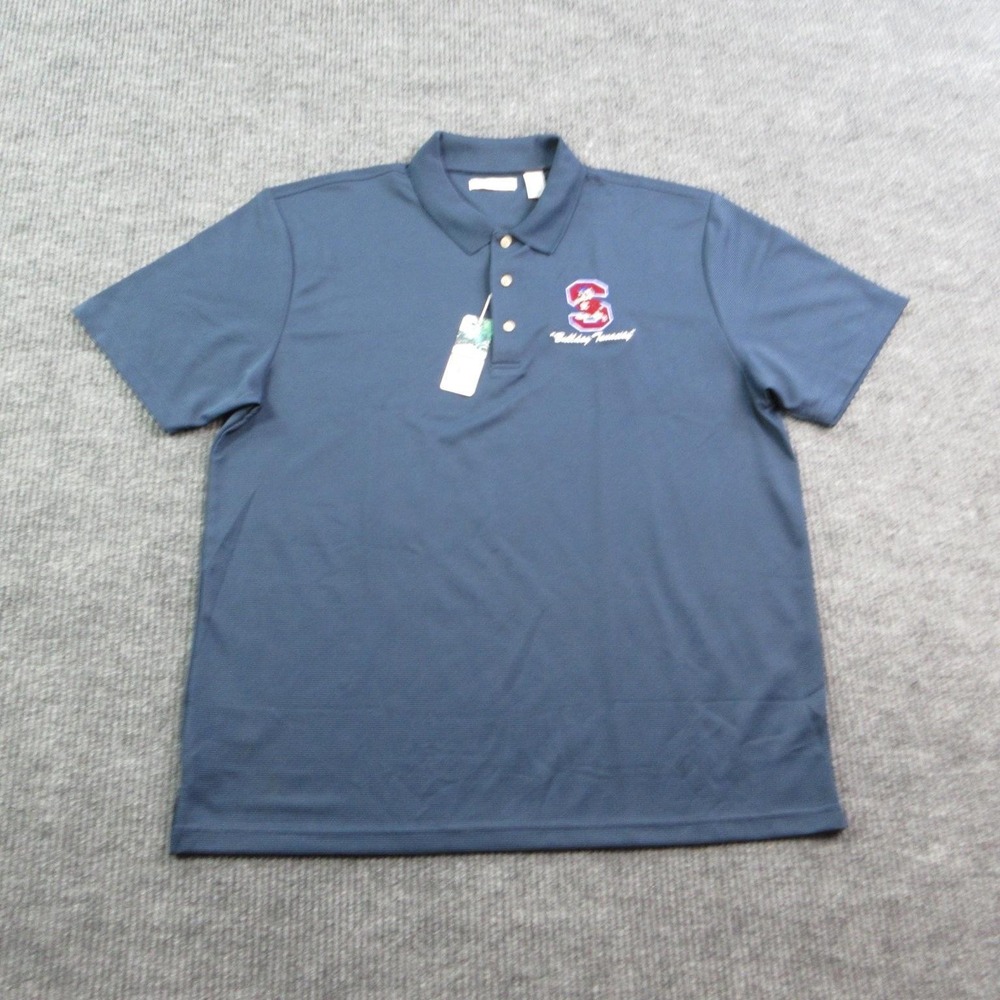 Cubavera Polo Shirt Mens 2XL Blue SC Bulldogs Short Sleeve Moisture Wicking NWT